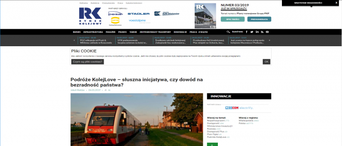 Zrzut ekranu artykułu Podróże KolejLove – słuszna inicjatywa, czy dowód na bezradność państwa?