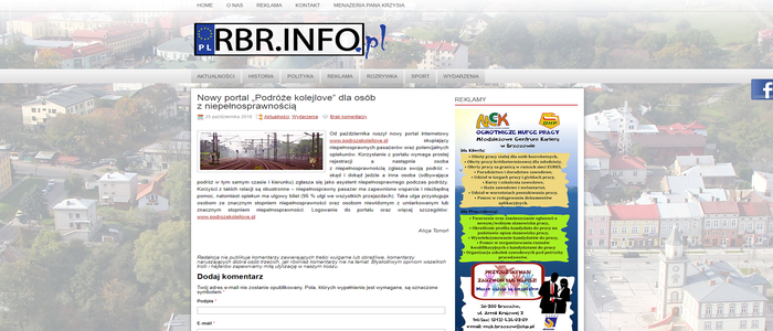 Zrzut ekranu artykułu rbr.info.pl